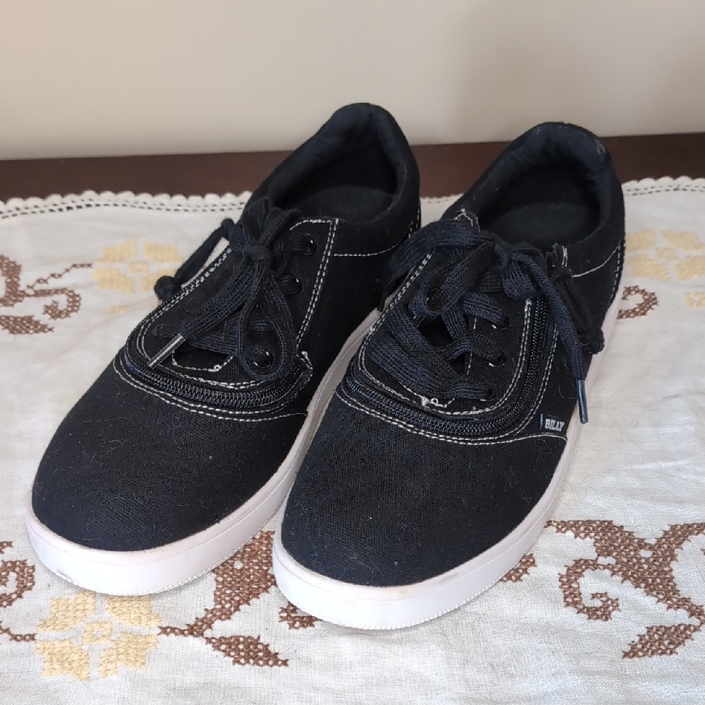 Sz 9.5 Men's Black Billy Sneaker II Adaptive Zip Top Shoes